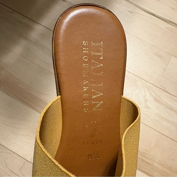 Italian Shoemakers Brown and Yellow T-strap Sandals - Picture 4 of 6